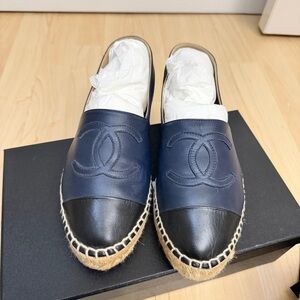 Chanel Navy and Black Espadrilles
